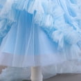 thumbnail image 5 of Crunowin Girls Summer Dress Sleeveless Round Neck Tulle Fabric Long Train & Sparkly Birthday Stage Formal Gown Blue Size 2T, 5 of 10
