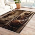 thumbnail image 1 of Cowboy Rugs for Bedroom - 4x5 Rug - Cowboy Rug - Western Country Area Rug - Cowboy Hat Boot Rugs - Rustic Farmhouse Carpet, 1 of 7
