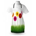 thumbnail image 4 of Gerber Daisy Apron, Horizontal Order Colorful Flowers on Grass Energetic Spring Illustration, Unisex Kitchen Bib with Adjustable Neck for Cooking Gardening, Adult Size, Multicolor, by Ambesonne, 4 of 4
