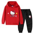 thumbnail image 3 of Hello Kitty primavera y otoño nueva ropa para niños Sudadera con capucha suéter pantalones de dos piezas de algodón para bebé traje de manga larga para niños, 3 of 5