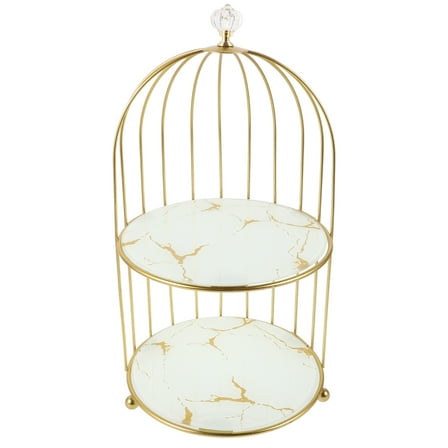 Hemobllo Dessert Display Tray Cake Stand Gold Iron 1Set