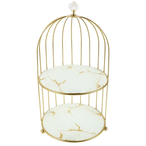 Hemobllo Dessert Display Tray Cake Stand Gold Iron 1Set