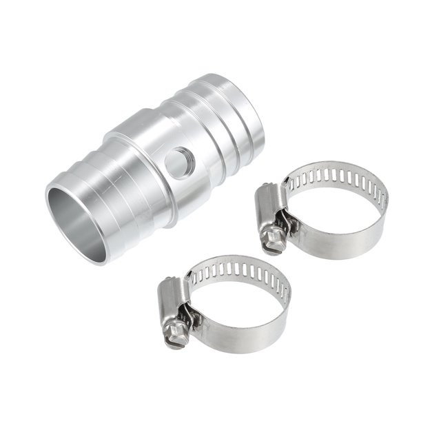 Unique Bargains Acoplador universal de púas para manguera de radiador de 1 pulgada, metal duradero interior, 1 juego en tono plateado