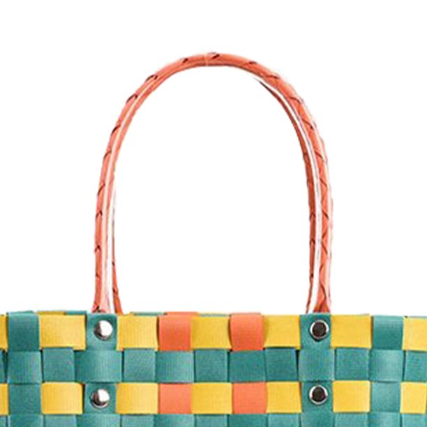 Bolsos Con Asa Superior Bolsas con asa superior para mujer Bolsa de compras con tejido de tablero de ajedrez Satchel (Multicolor) Hugtrwg Para Estrenar