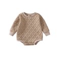 thumbnail image 1 of Seyurigaoka Baby Boys Girls Winter Warm Romper Tops Casual Long Sleeve Solid Color Quilted Bodysuit One-Piece Clothes, 1 of 6