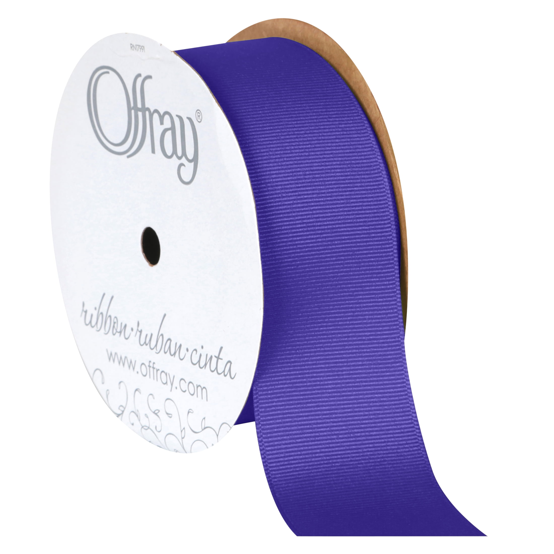 Offray Ribbon, Delphinium Purple 1 1/2 inch Grosgrain Polyester Ribbon, 12 feet