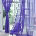 thumbnail image 2 of Naiovety Cortina Panel de cortina de ventana de puerta de tul de color puro Kits de decoración para fiestas violeta 100*270cm, 2 of 6