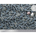 thumbnail image 2 of Soimoi Black Cotton Duck Fabric Forget Me Not Bush Floral Print Fabric By the Yard 44 Inch Wide, 2 of 3