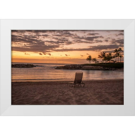 Murdock, Ramona 14x11 White Modern Wood Framed Museum Art Print Titled - Sunset on The Beach