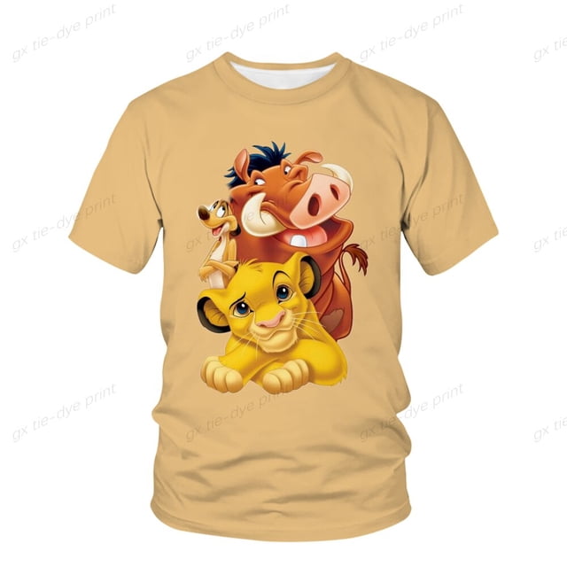 Kawaiisimba y Nara Rey León impreso 3D camiseta mujer casual suelta Unisex camiseta Harajuku camiseta verano niñas niños T-shirt130 Gao Jinjia LED
