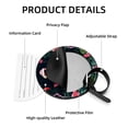 thumbnail image 4 of Flamingo Tropical Rainforest 2Pcs PU Leather Round Luggage Tags with Privacy Cover and Name ID Tag for Suitcase, Handbags, Backpacks, School Bags, 4 of 6