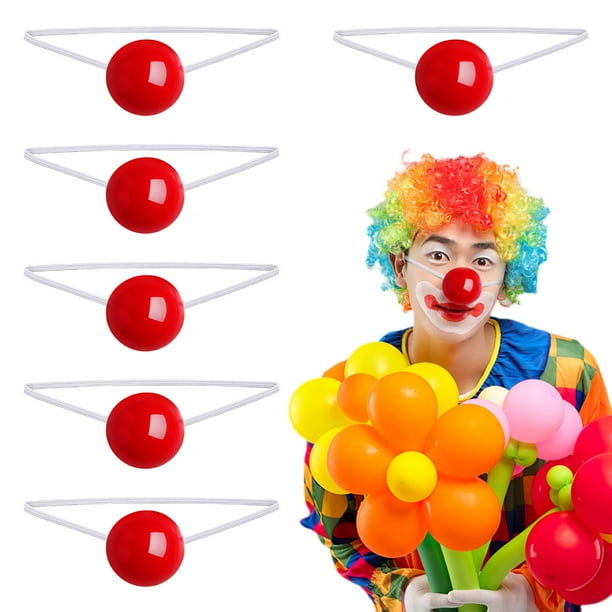 ColoMX 6pcs decoración narices de payaso brillantes narices de payaso rojo representación narices de payaso