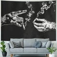 thumbnail image 4 of Nawypu Wall Tapestry White and Black Floral Hands, Funny Creative Hippie Boho Novelty Tapestry Wall Hanging, Art Decor Print Fabric for Bedroom Living Room College Dorm, 4 of 6