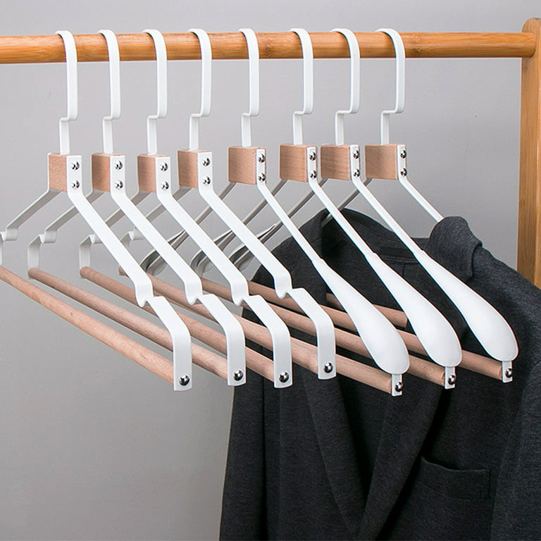Metal Wooden Clothes Hanger Anti-Slip Modern Clothes Rack Coat Hook for Kid Home (White), Size: 44x2x23cm