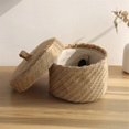 thumbnail image 3 of Wicker Seagrass Flower Pot Boxes Sundries Storage Baskets with Lids, 3 of 5