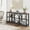 Gray & Black, variant on Tribesigns Extra Long Console Table, 70.9 inch Narrow Sofa Tables, 3 Tier Wood Sofa Table with Storage Shelves & Metal Frame for Entryway Hallway Living Room, Rustic Brown & Black