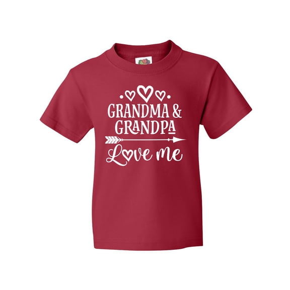 Inktastic Grandma Grandpa Love Me Grandchild Youth T-Shirt