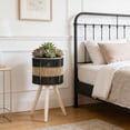 thumbnail image 6 of Hometravel Woven Wooden Flower Pot Stand, Indoor Decorative Plant Rack, Balcony Display Shelf Self Assembly Required, 6 of 6
