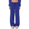 thumbnail image 2 of Nestiefly Womens Sweatpants Fall Winter Baggy Wide Leg Sweatpant Fleece Lined Straight Leg Sweat Pants Royal Blue 2XL, 2 of 5