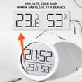 thumbnail image 2 of Digital Wall Clock with Temperature and Humidity Display | Silent Electronic Alarm Clock for Home & Office | Modern Digital Display for Indoor Room Temperature Monitoring, 2 of 7
