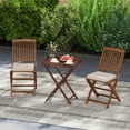 thumbnail image 4 of Costway 2 PCS Solid Teak Wood Tray Table 28" High Folding Table with Removable Tray Top, 4 of 10