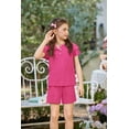 thumbnail image 3 of Arshiner Girls Summer Outfits 2 Piece Sets Ruffle Short Sleeve Button Down Shirts and Shorts Set Kids Clothes with Pockets, 3 of 7