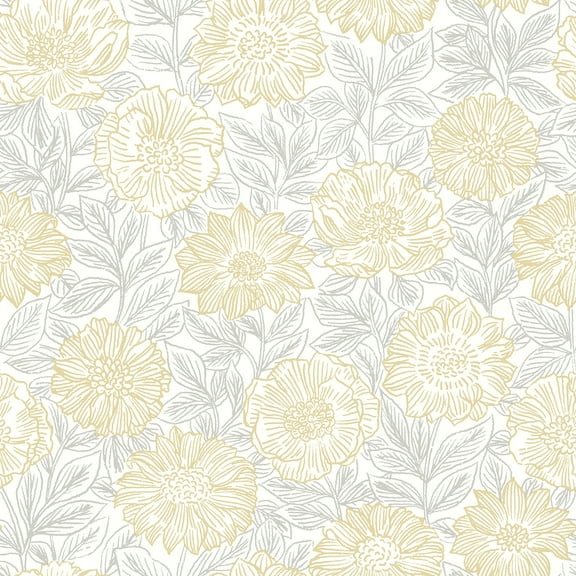 Chesapeake Faustin Yellow Floral Wallpaper