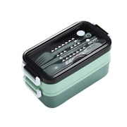 Infidev Plastic Disposable Bento Boxes Double Layer Lunch Box
