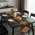 thumbnail image 2 of Brown Green Boho Table Runner 120 Inches Long, Vintage Southwest Abstract Geometric Kitchen Coffee Dining Table Decoration for Home Party Birthday Wedding Home Decor 13x120 Inches, 2 of 8
