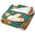 thumbnail image 4 of Christmas Gingerbread Man Flannel Fleece Throw Blanket Santa Claus Soft Blanket for Couch,Cozy,Warm,Lightweight,70x80 Inches, 4 of 4