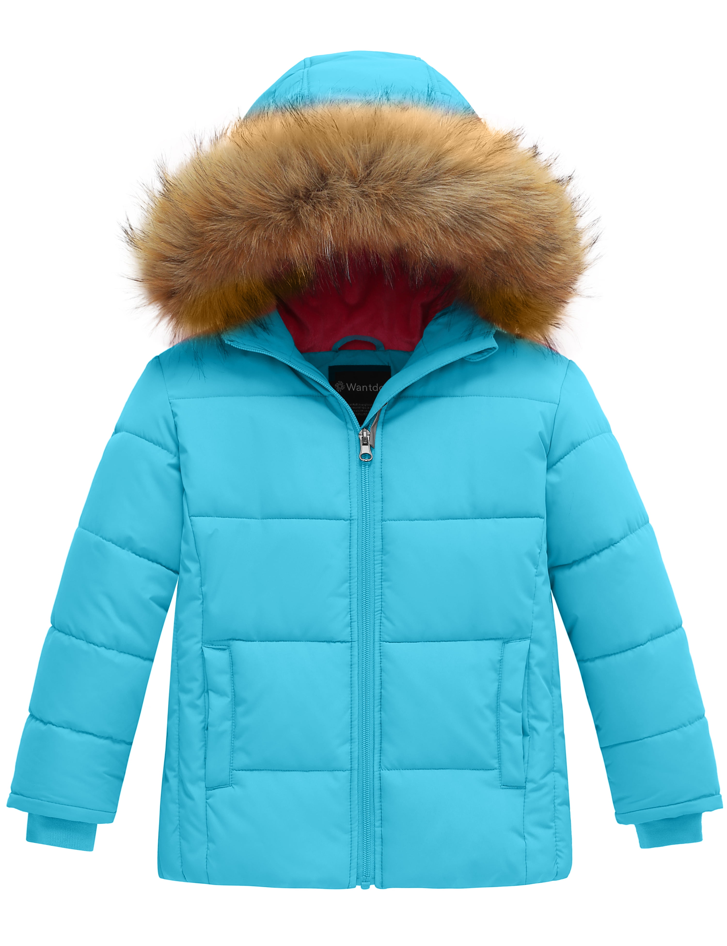Wantdo Boy's Warm Winter Coat Waterproof Down Parka Thicken Filling Puffer Jacket with Hood 