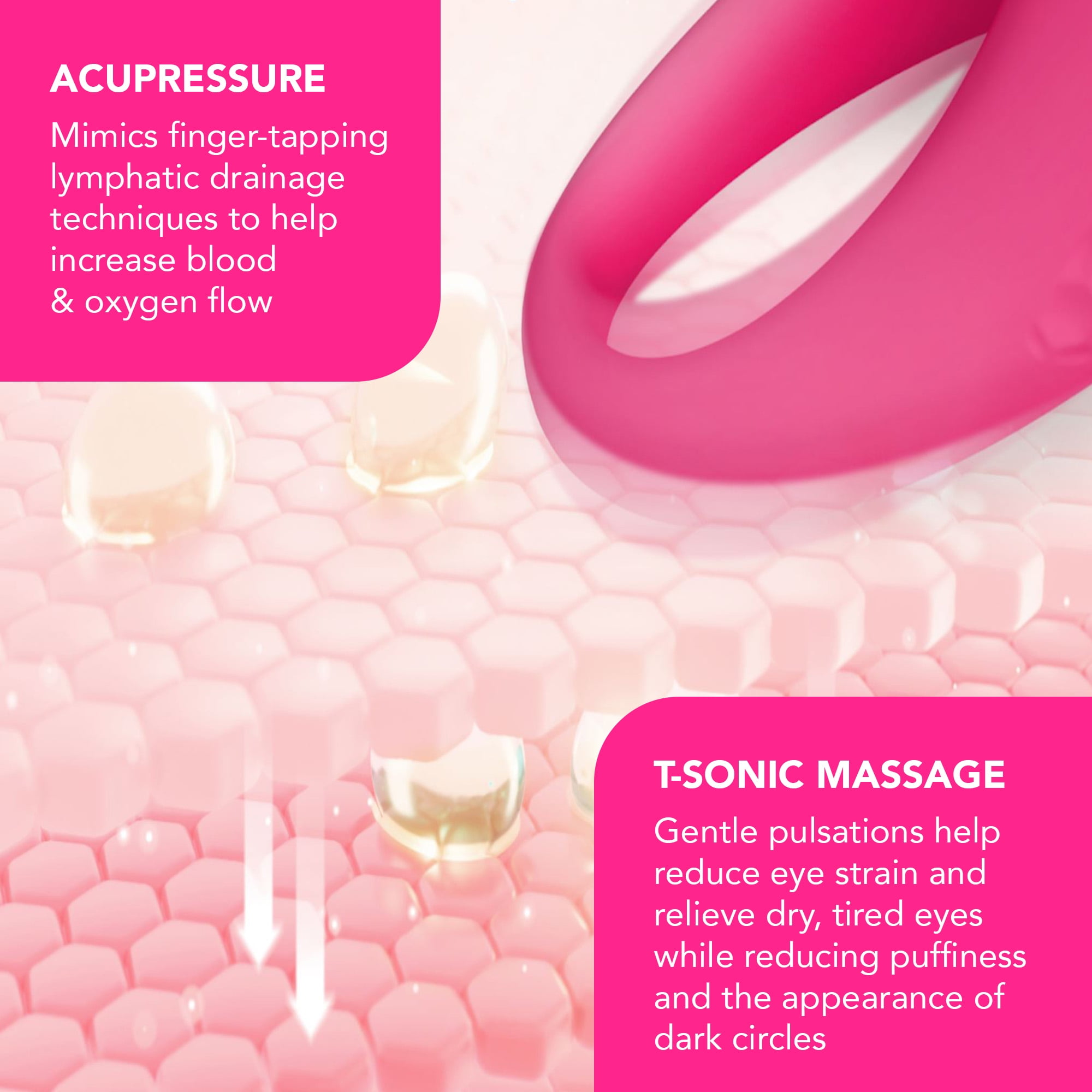 FOREO Eye Revive IRIS 2 Bundle + FOREO IRIS Hydrating Hydrogel Eye Mask, 60 pcs - Fuchsia
