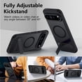 thumbnail image 3 of Dteck Case with Screen Protector for Google Pixel 9 / 9 Pro ,Shockproof Translucent Matte PC Case Compatible with Mag Safe Adjustable Kickstand Military Grade Drop Back Cover,Black, 3 of 6