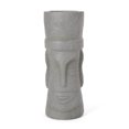 thumbnail image 2 of 9.5" Stone Gray Flower Planter, Modern Magnesium Oxide Outdoor Garden Pot, 2 of 13