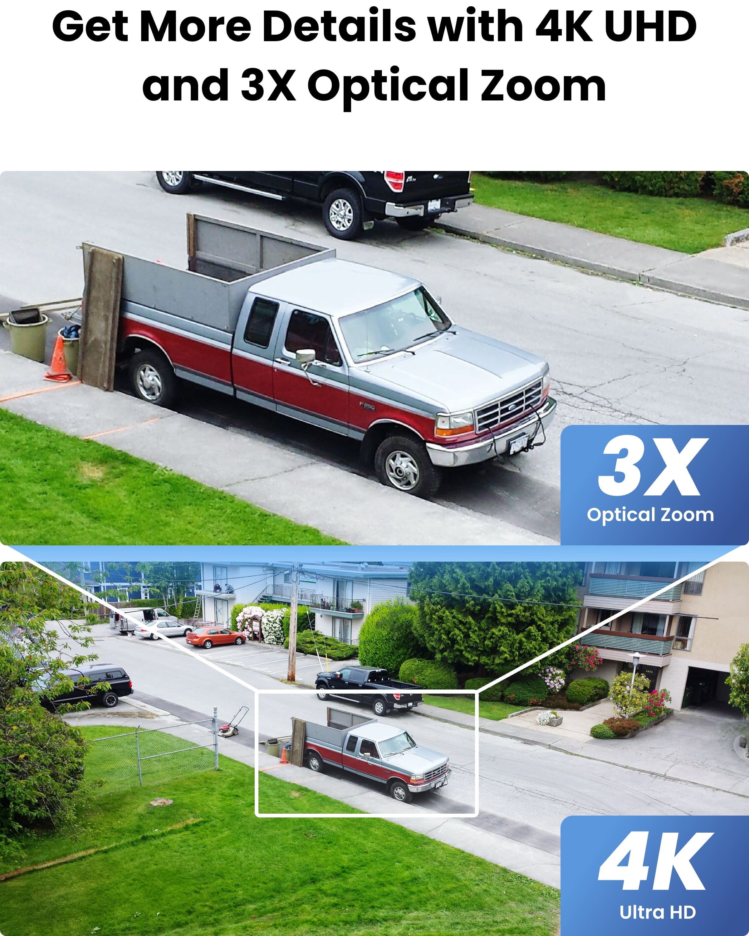 Reolink E1 Outdoor Pro 4K PTZ WiFi Camera, 3X Optical Zoom, Auto Tracking, AI Detection, Hardwired