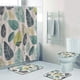 thumbnail image 2 of NEWSUYAA Cortina de ducha con hojas de selva tropical y alfombras, juego de baño, 4 piezas de decoración de baño de hojas modernas con cortinas impermeables con ganchos, funda para asiento de, 2 of 7