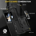 thumbnail image 3 of For Samsung Galaxy Z Flip 5 Case with Hinge Protection and 360°Rotate Ring Magnetic Kickstand, [Military Grade anti-Drop],Hard Back & Soft Edge Slim Protective Case for Galaxy Z Flip 5,Black, 3 of 9