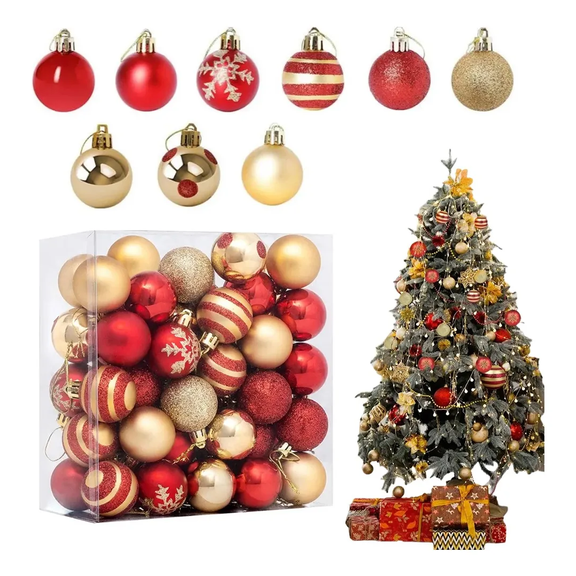 50 Piezas Adornos De Esferas Navideñas Artesanía Decorativa Xtellar multicolor