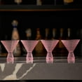 thumbnail image 6 of Pink Hobnail Martini Glasses - Embossed Martini Glasses - 9oz, 6 of 8