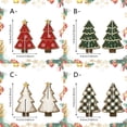 thumbnail image 3 of Christmas Wooden Tree Tabletop Decoration, 2-Piece Interlocking Green Plaid Ornament for Mantel Shelf Holiday Decor, 5.82 in, 3 of 4