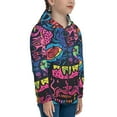 thumbnail image 5 of Naloa Neon Graffiti Urban Art Teenage Zipper Hoodie, Long Sleeve Zip Up Hoodies Casual Jackets Tops for 7-12 Years-Medium, 5 of 6