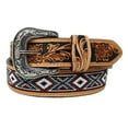thumbnail image 2 of 40  Western 1-1/2" Wide Basket Tooled Beaded Full-Grain Tan Leather Belt 26RS44, 2 of 3