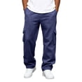 thumbnail image 3 of UDAUDU Men's Baggy Sweatpants Heavyweight Fleece Cargo Pants Wide Leg Loose Fit Casual Joggers Sweat Pants for Men with Pockets Navy 3XL, 3 of 9