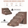 thumbnail image 3 of Gymax 22'' & 11'' High Soft Pet Ramp Foam Pet Stairs Set with 5-Tier & 3-Tier Dog Ramps Brown, 3 of 10