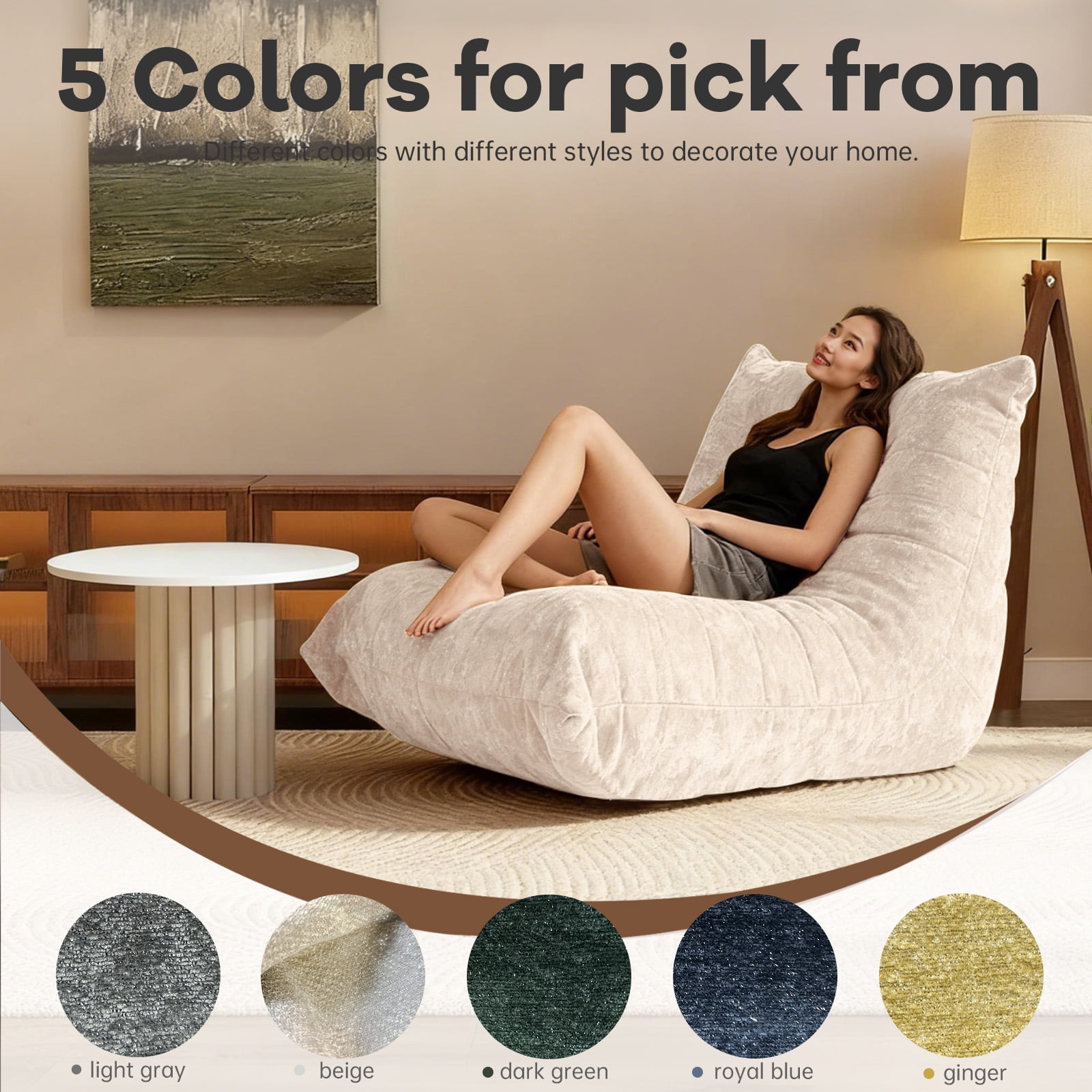 zyoiszvq Memory Foam Bean Bag Chairs for Living Room,Bedroom,Dorm