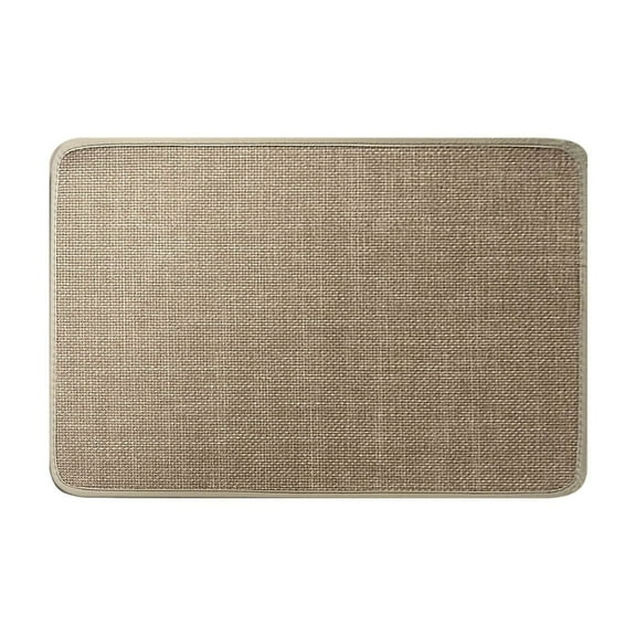 Quick Dry Bathroom Rugs Mat Non Absorbent Ultra Thin Washable Bath Mat for Bathroom Floor Neutral Beige Chenille Jute Style Rug Fits Under Door Tub Shower