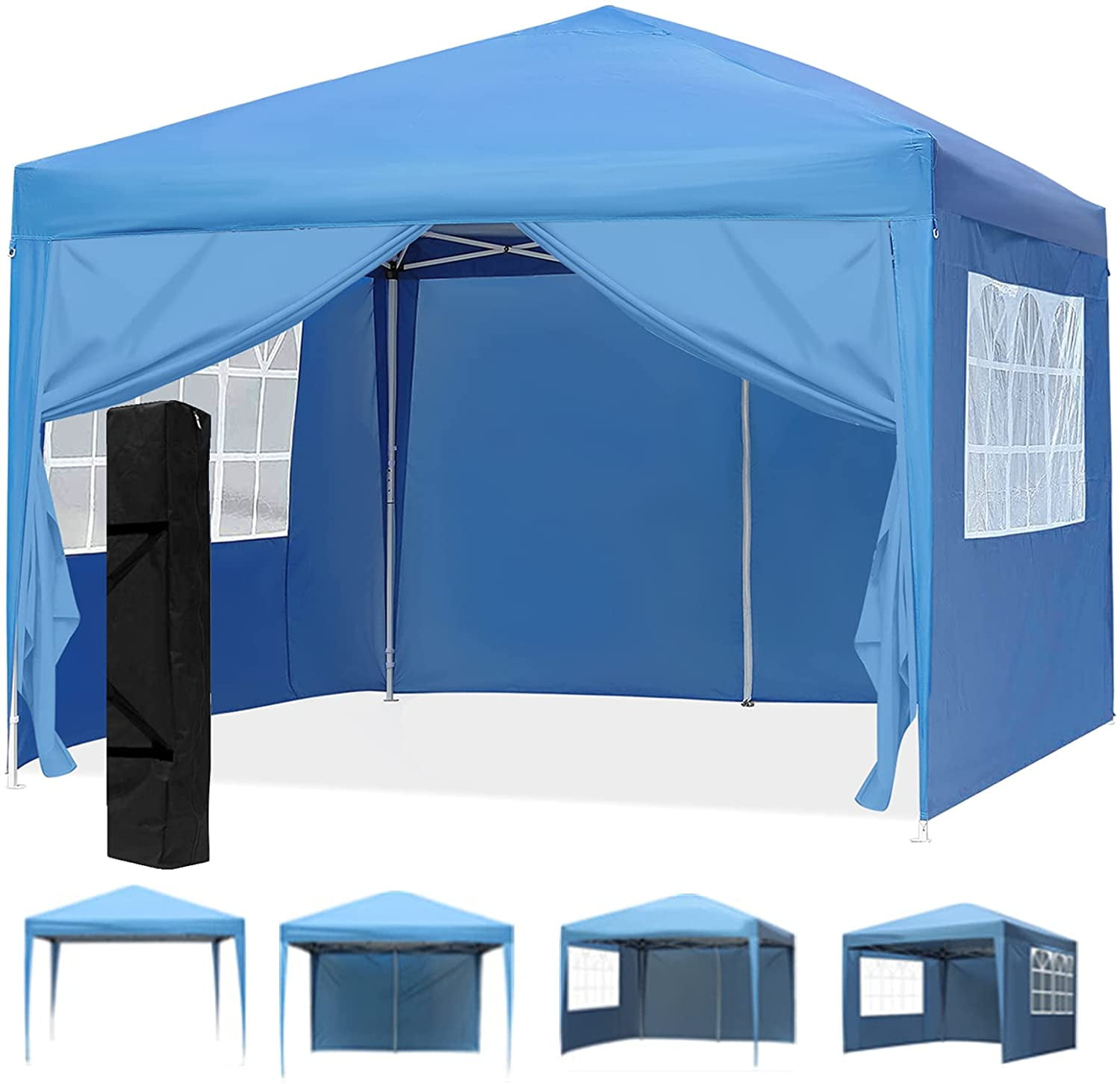 10x10 EZ Pop Up Canopy Tent Outdoor Slant Leg Wedding Party Gazebo with Sidewall 