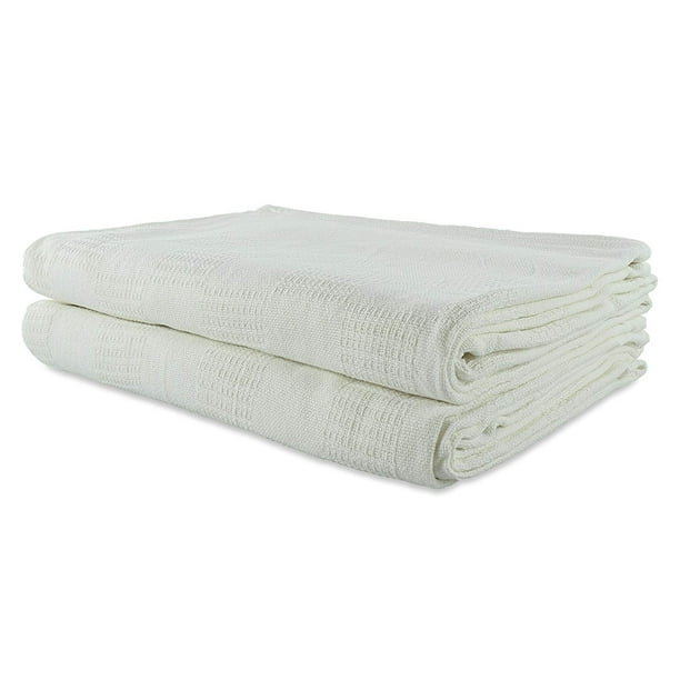 JMR White Hospital/Home Thermal Blanket Snagfree 100 Cotton Coach