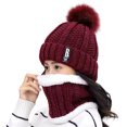 thumbnail image 1 of Minnieouse Gorro de lana de poliéster, gorros esenciales de invierno cálidos y elegantes, varios colores, sombrero hecho punto para mujer Sombreros vino rojo, 1 of 6