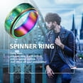 thumbnail image 6 of FindChic Stress Relief Rings for Men Stainless Steel Spinner Band Ring Mixed Color Triple Moon Rotatable Anxiety Ring, Size 7-14, 6 of 10